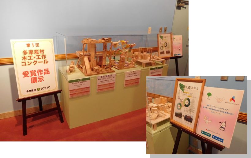 展示作品とパネルの写真