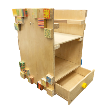 多摩産材のカラフルタイルチェスト